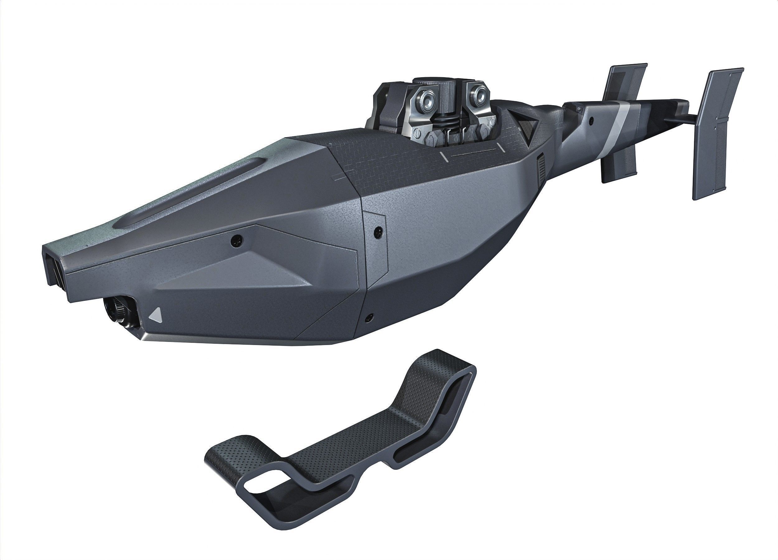 Small Militery Spy Drone Low-poly 3D model_12