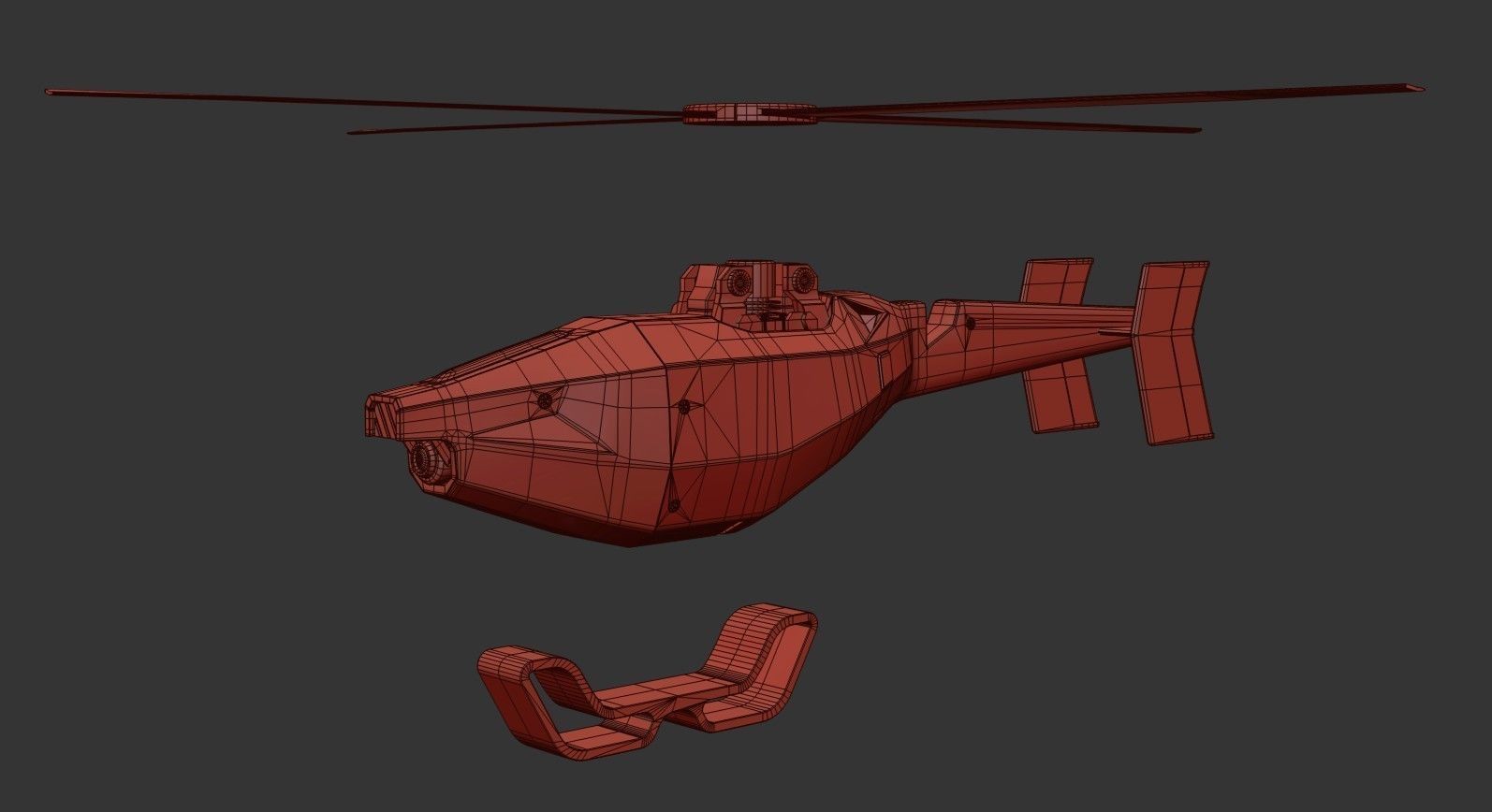 Small Militery Spy Drone Low-poly 3D model_19