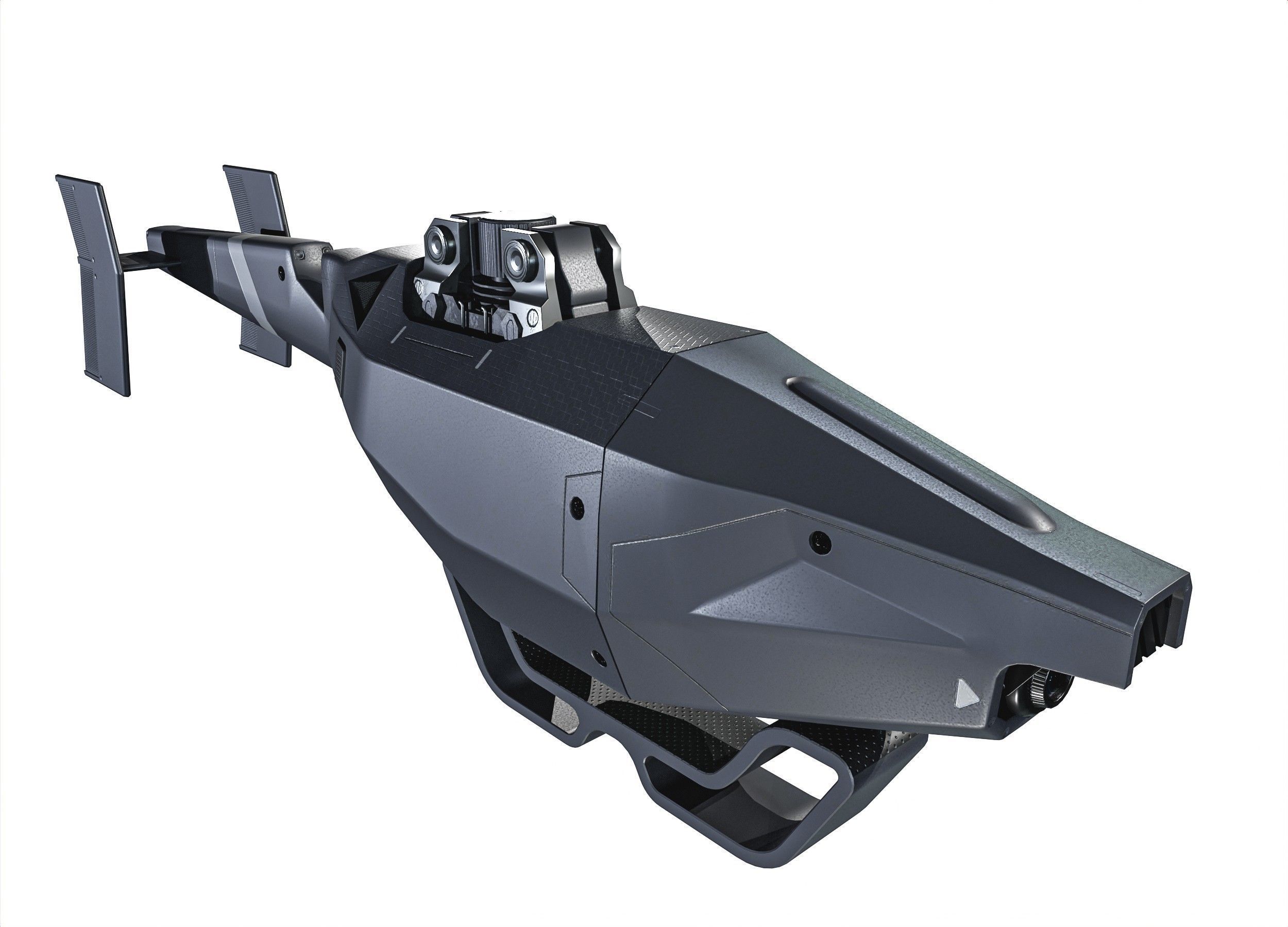 Small Militery Spy Drone Low-poly 3D model_5