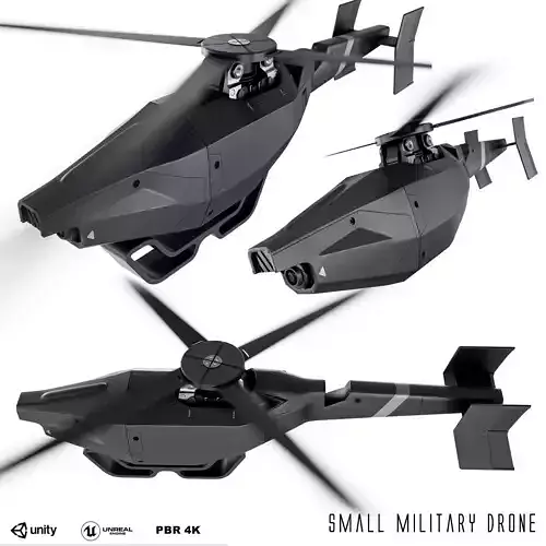 Small Militery Spy Drone Low-poly 3D model