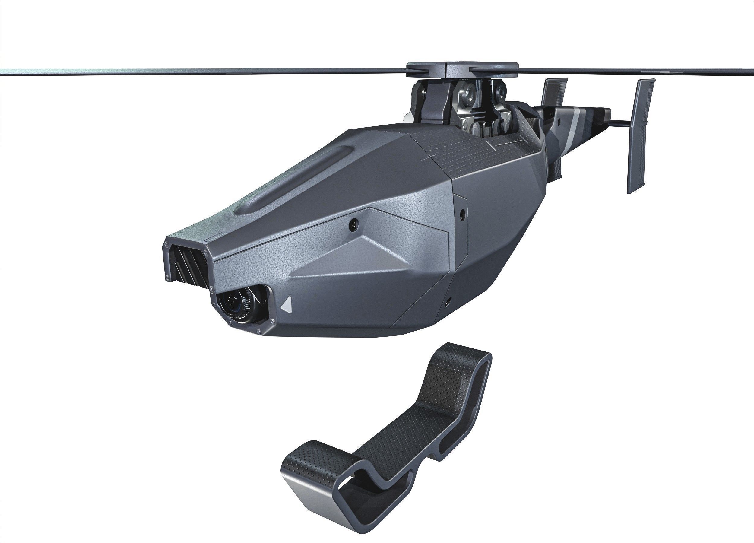 Small Militery Spy Drone Low-poly 3D model_14