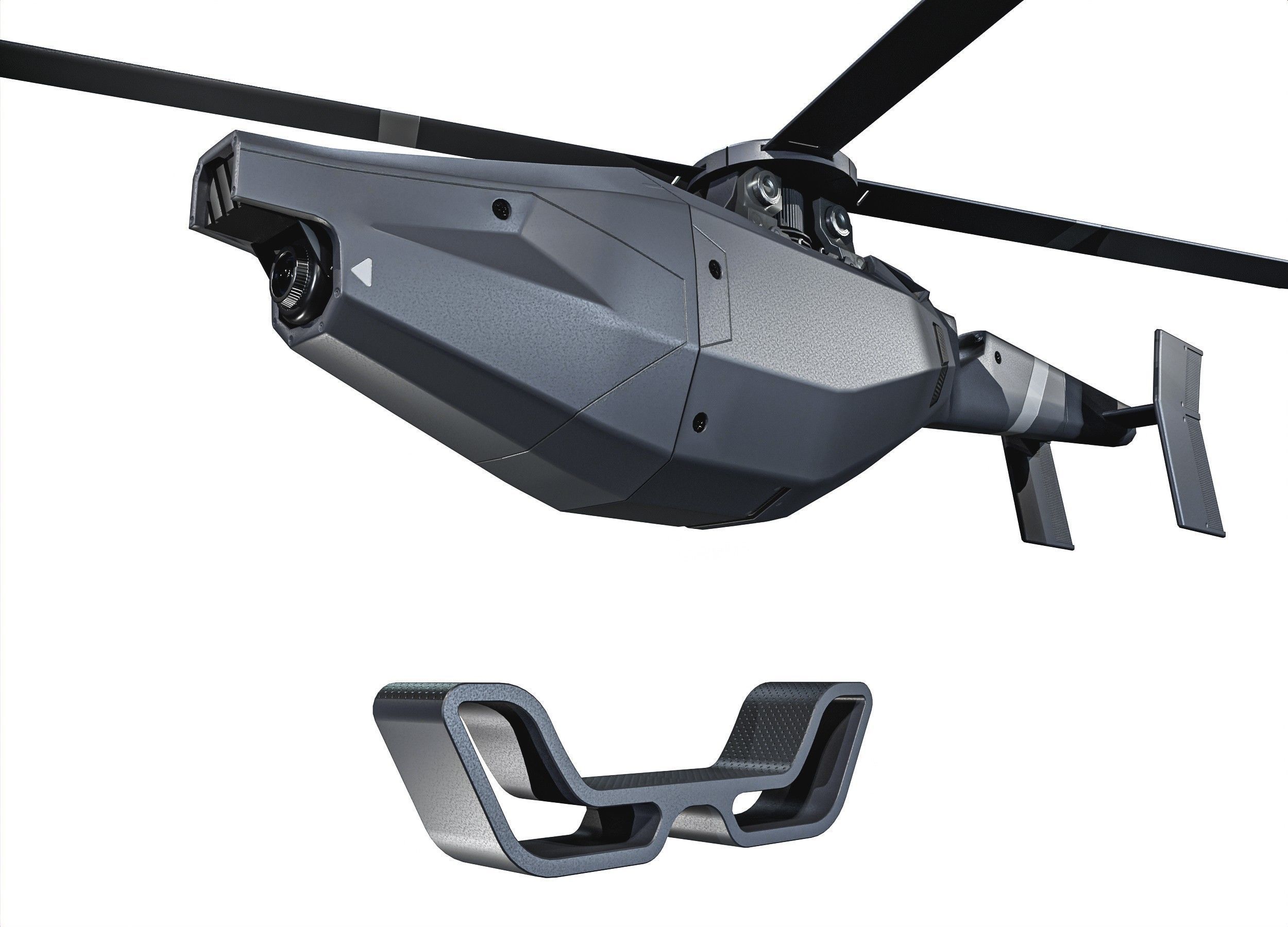 Small Militery Spy Drone Low-poly 3D model_11