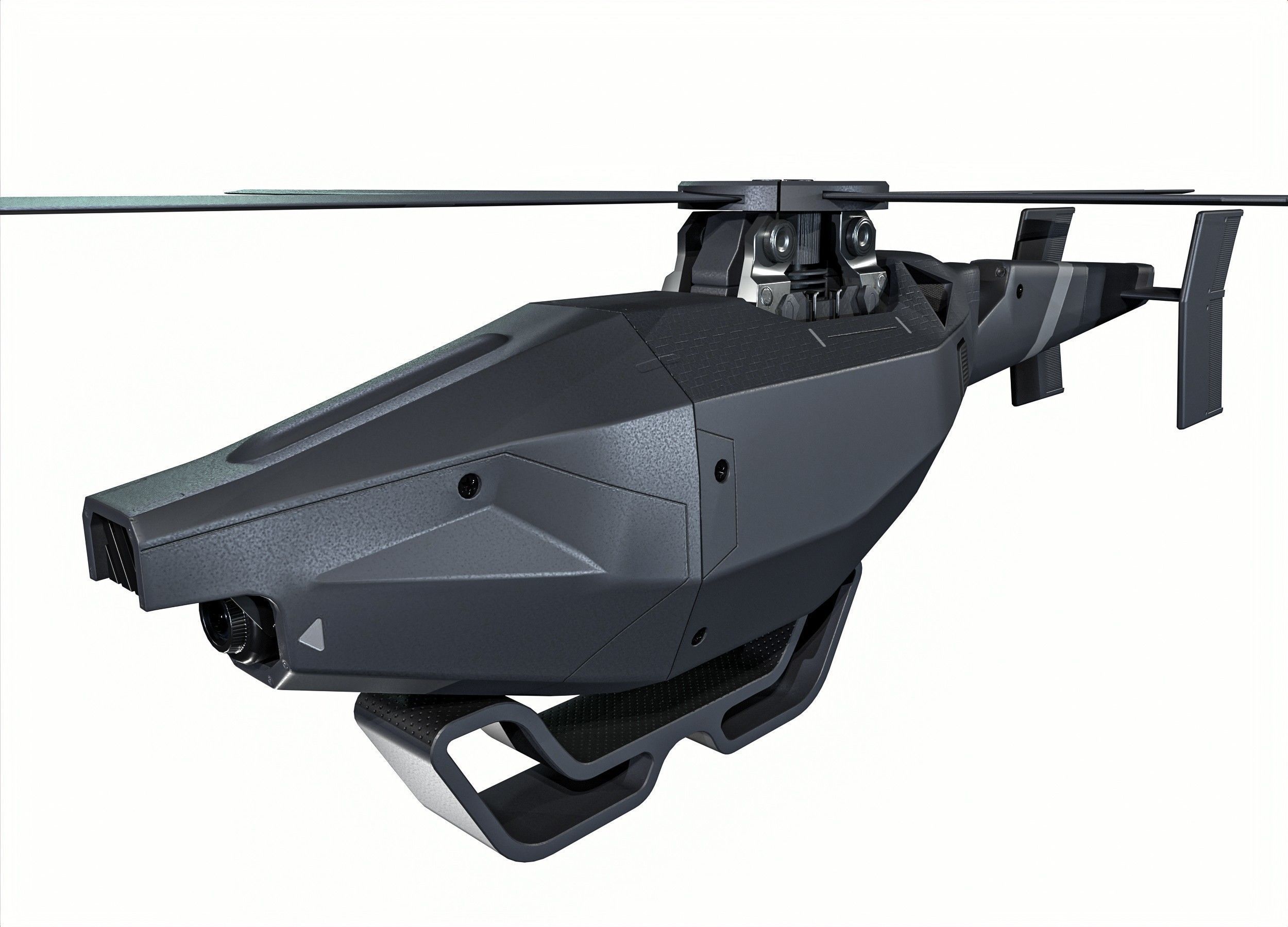 Small Militery Spy Drone Low-poly 3D model_26