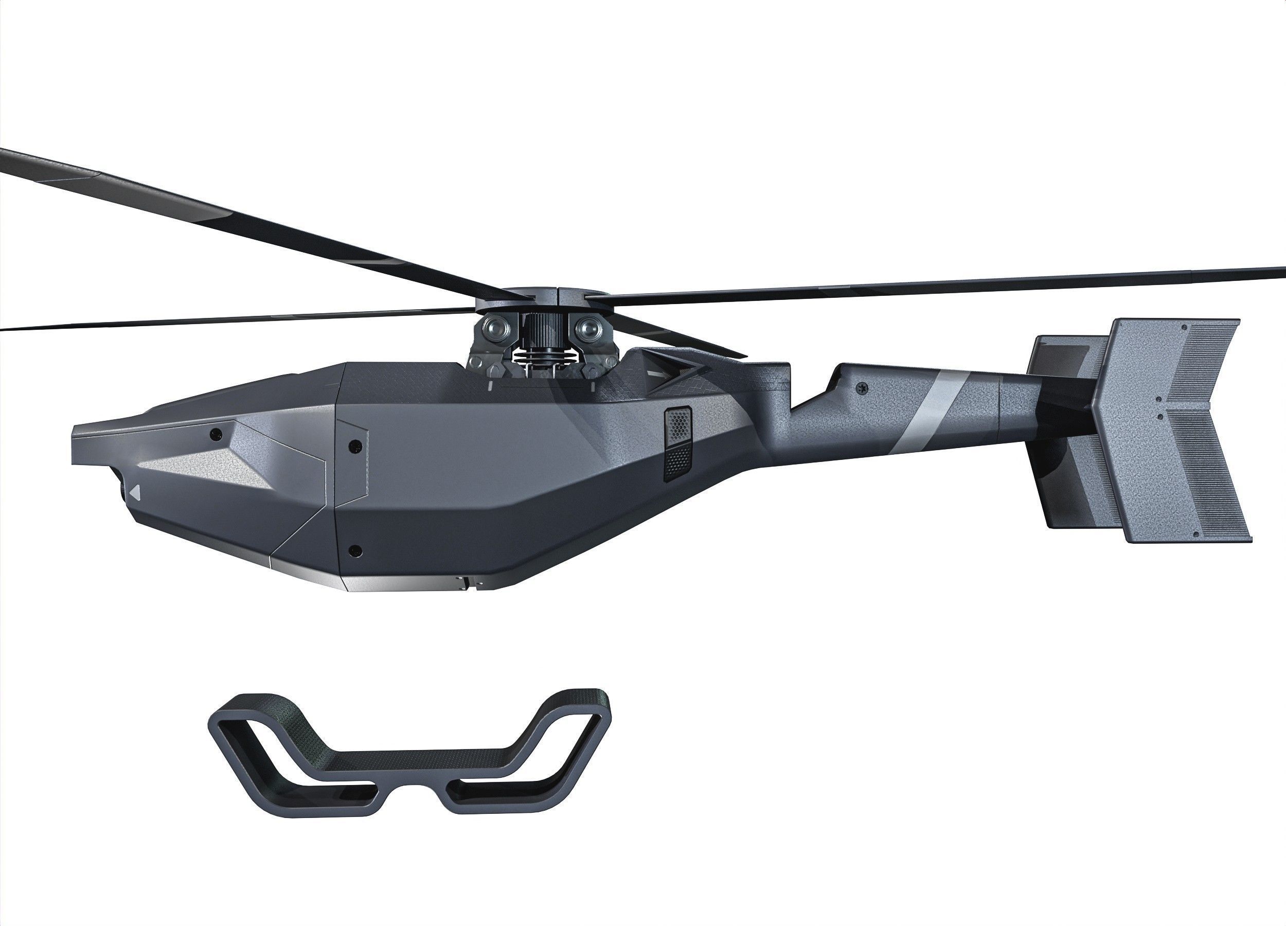 Small Militery Spy Drone Low-poly 3D model_13