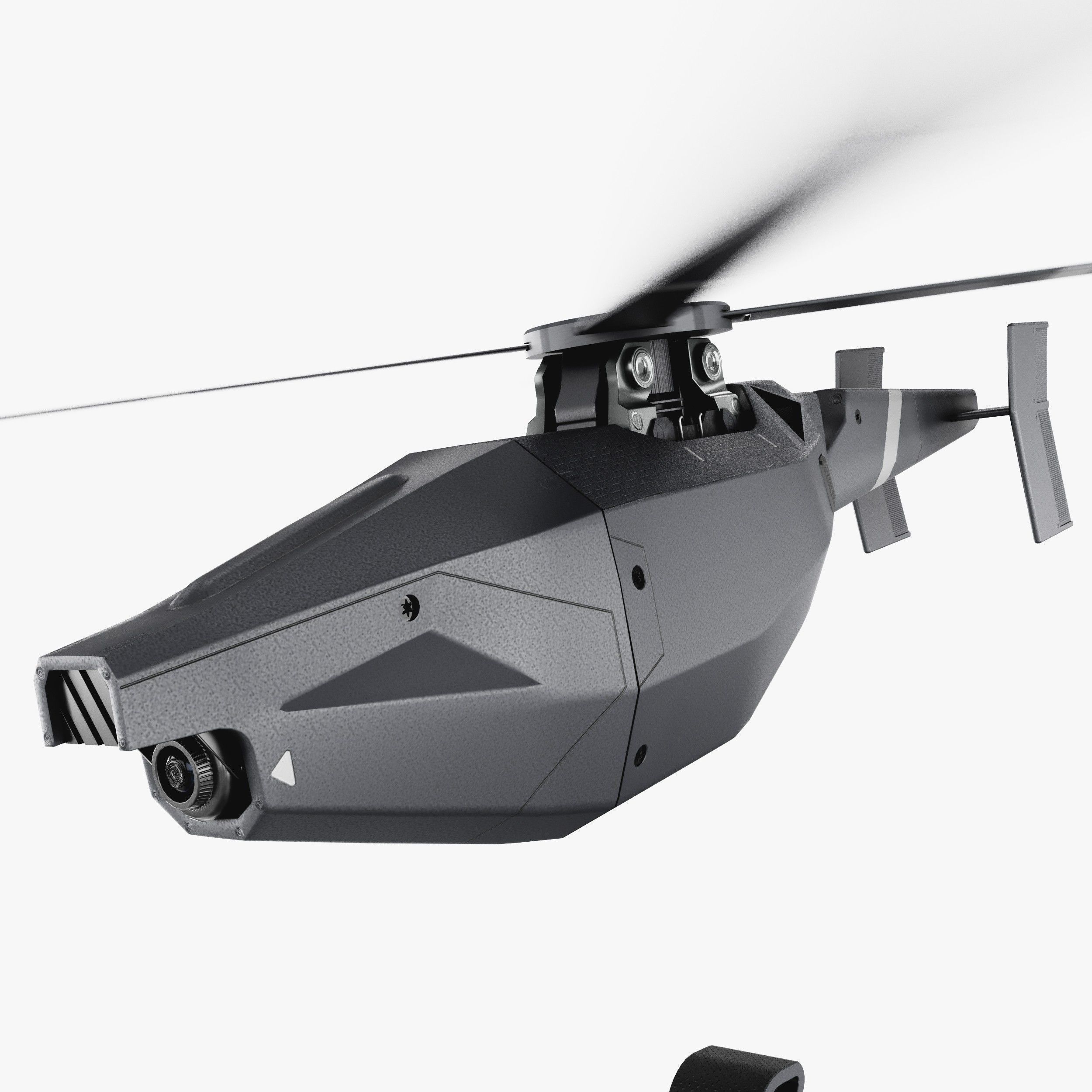 Small Militery Spy Drone Low-poly 3D model_3