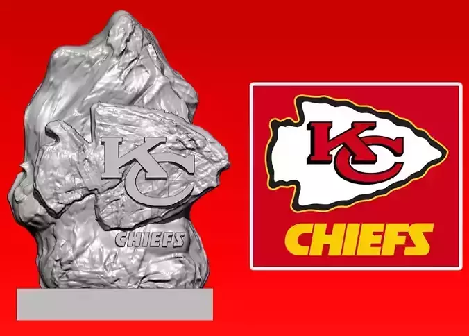 NFL - KANSAS CITY CHIEFS FOOTBALL STATUE DECOR - 3D PRINT 3D print model