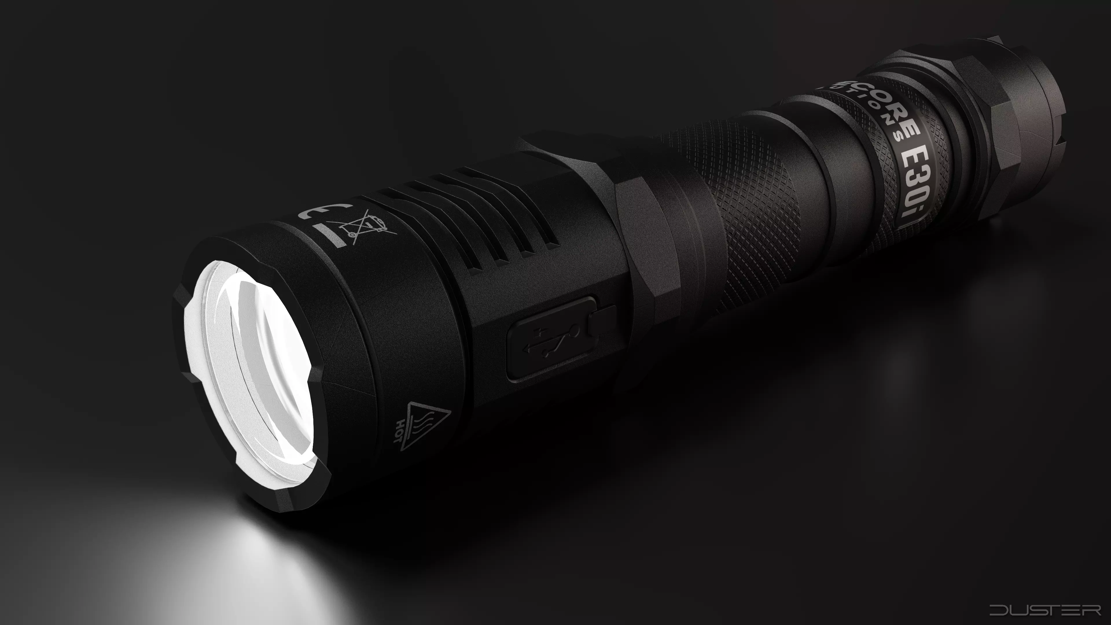 Tactical Flashlight Low-poly 3D model
