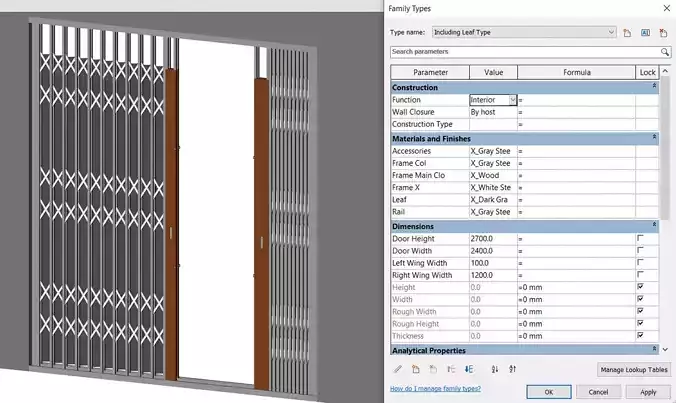 Sliding door X Frame Steel