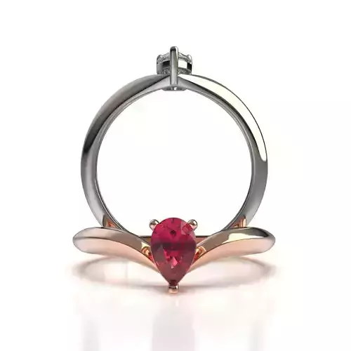 Solitaire Pear Cut Engagement Ring R 56