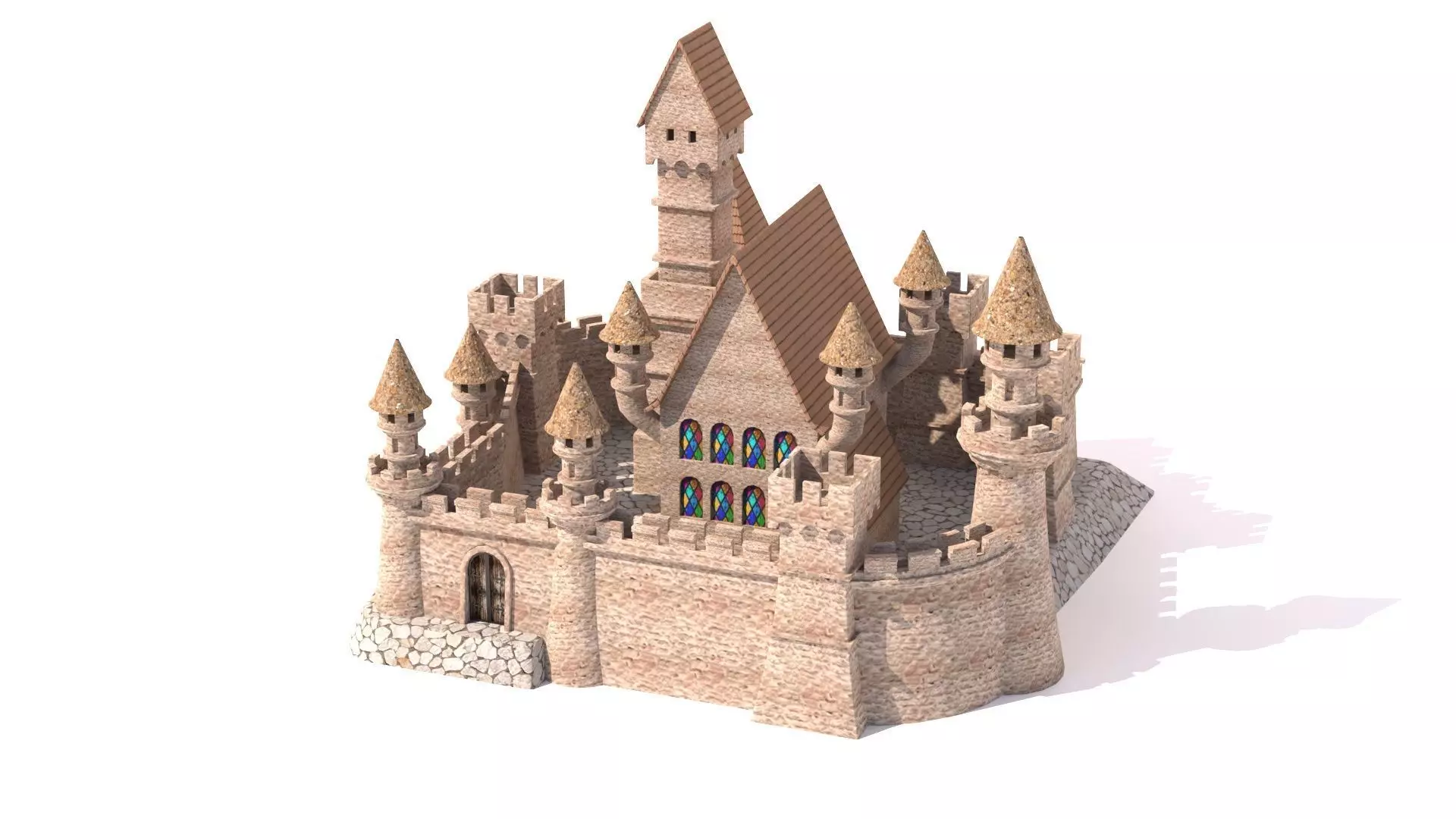 Burg castel Low-poly 3D model