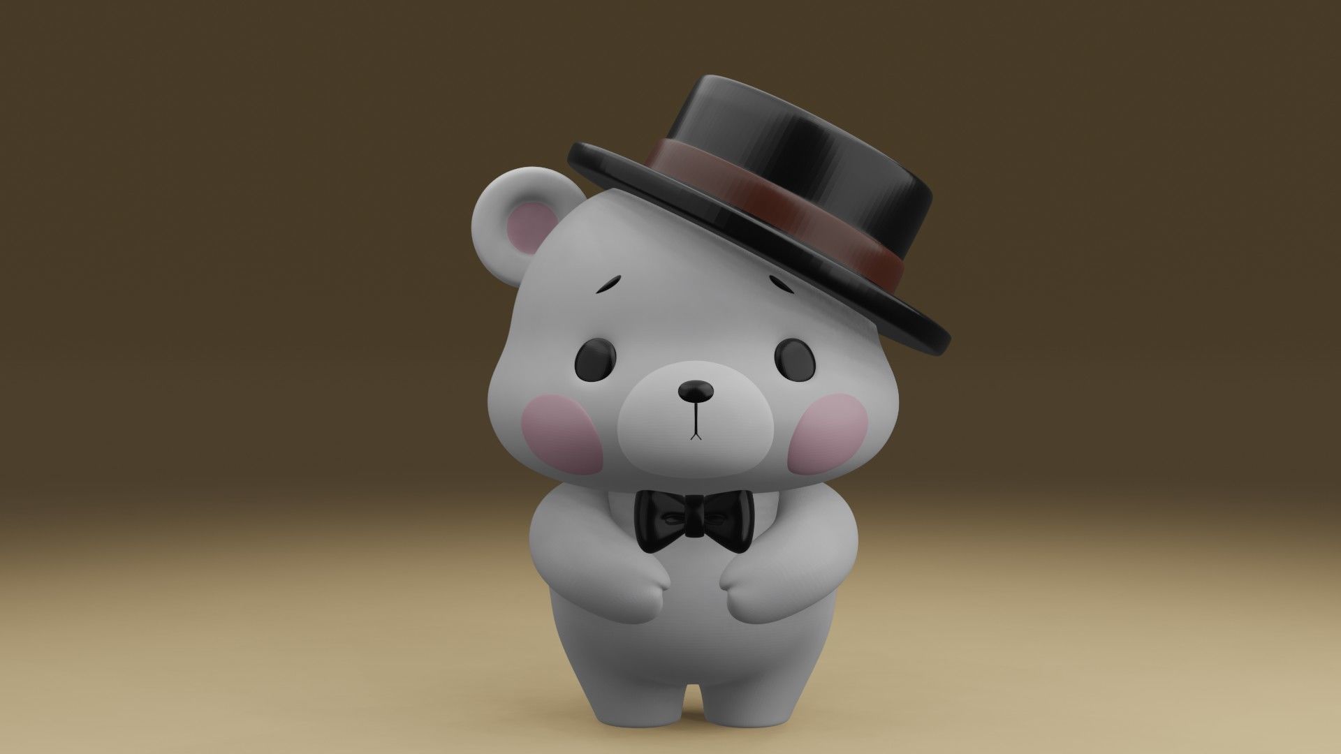 cute bear  3D print model_7