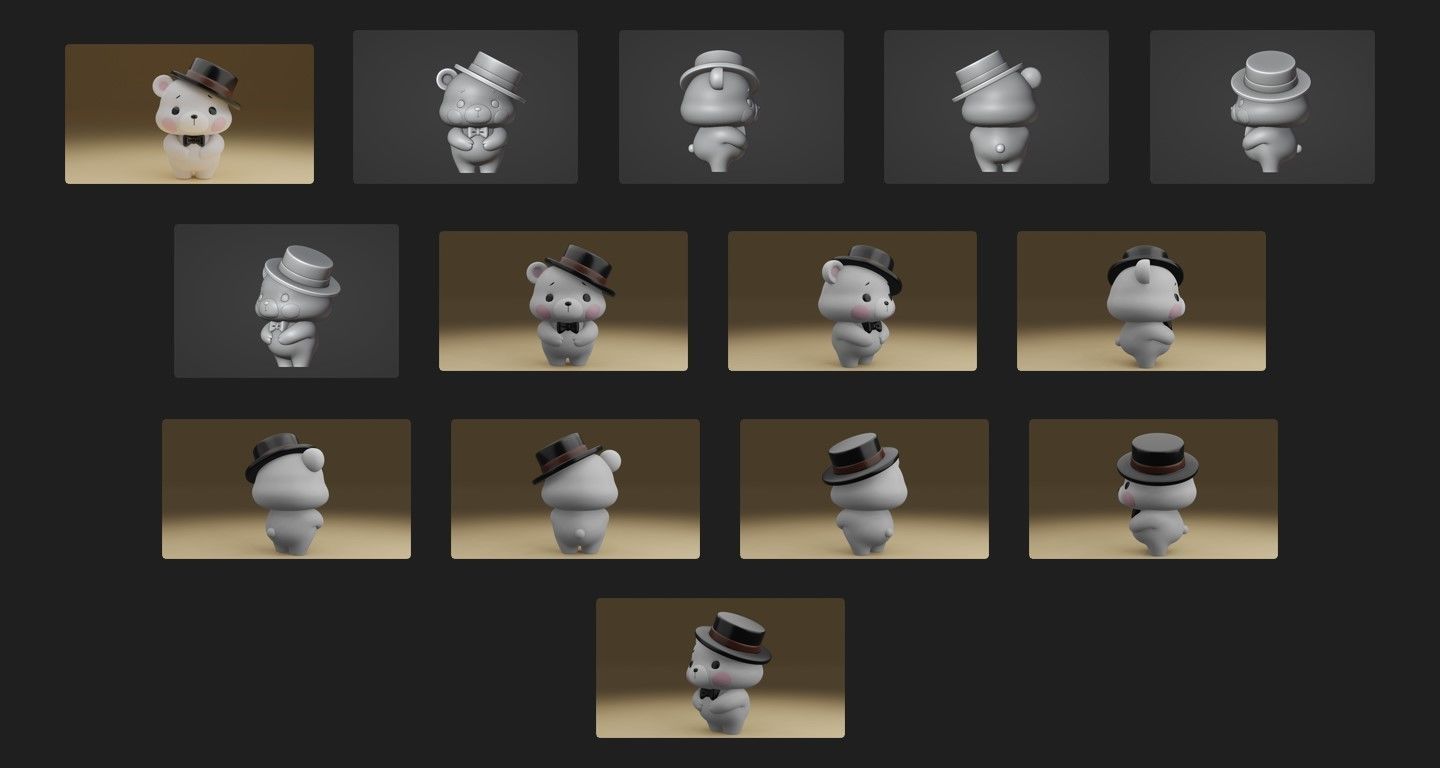 cute bear  3D print model_1