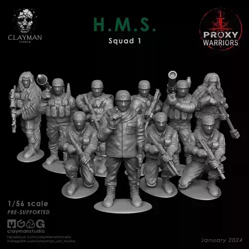 HMS Squad 1   1 56 scale 3D print model