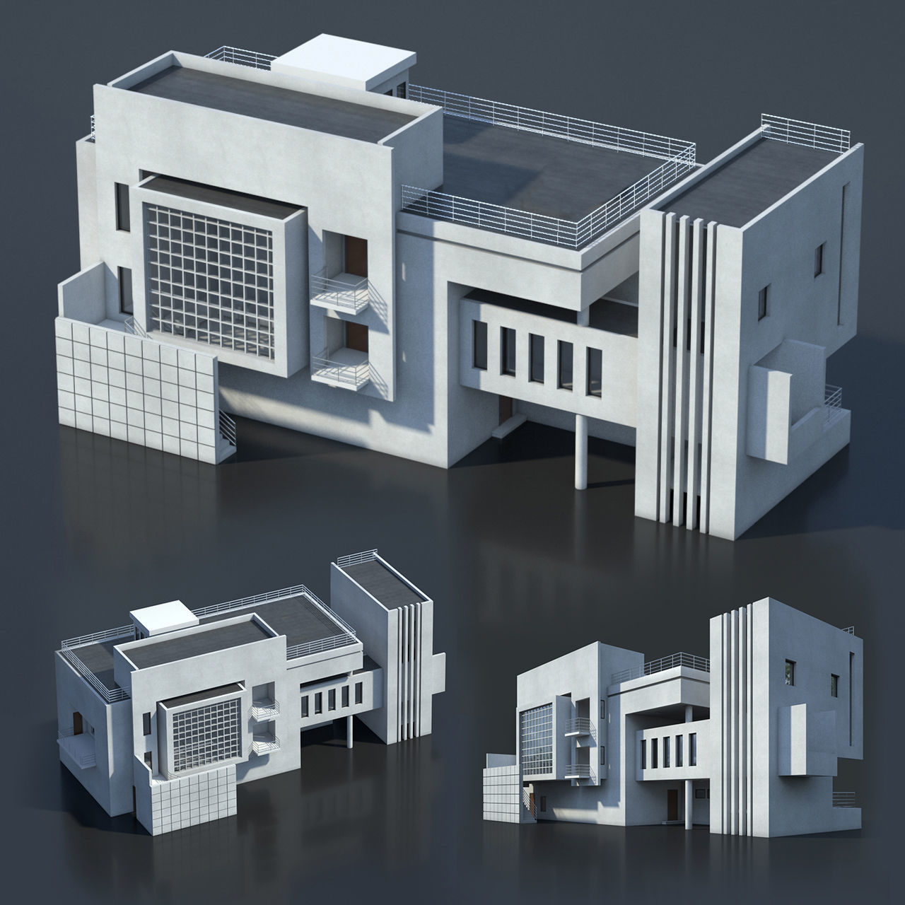  Building pack 2 building 3D model Low-poly 3D model_1