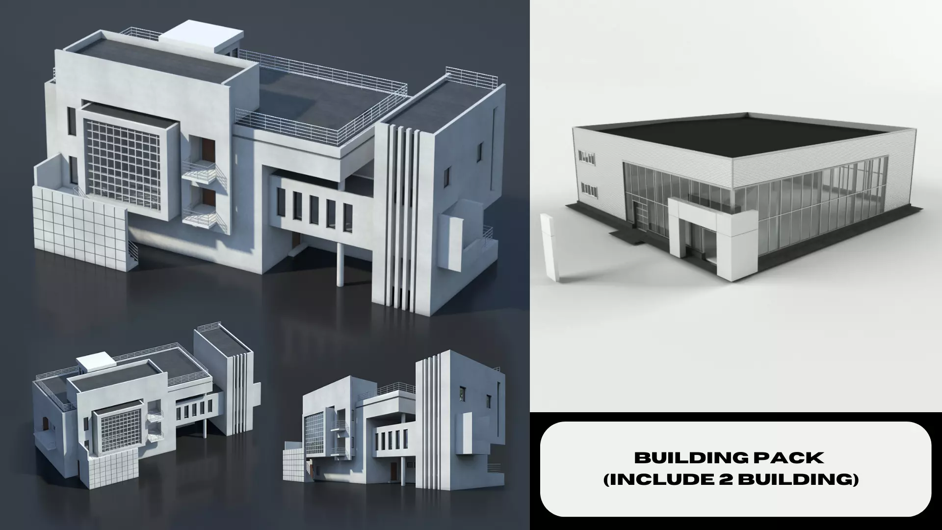  Building pack 2 building 3D model Low-poly 3D model_0