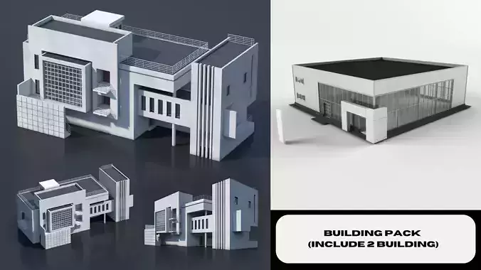  Building pack 2 building 3D model
