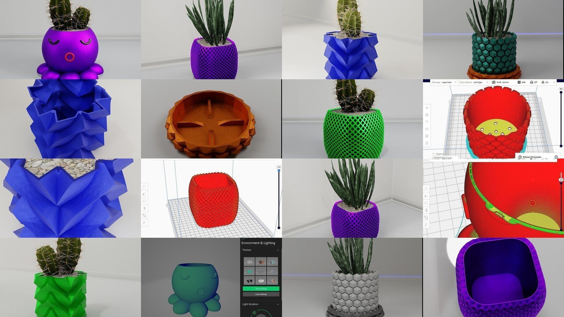100 plant pot colection 3D Model Collection_11