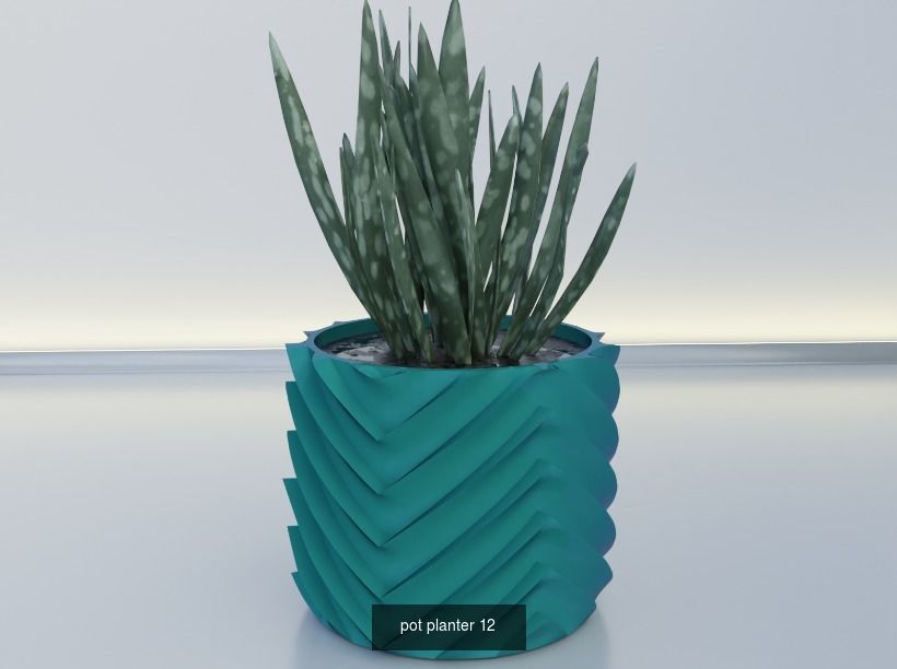 100 plant pot colection 3D Model Collection_26