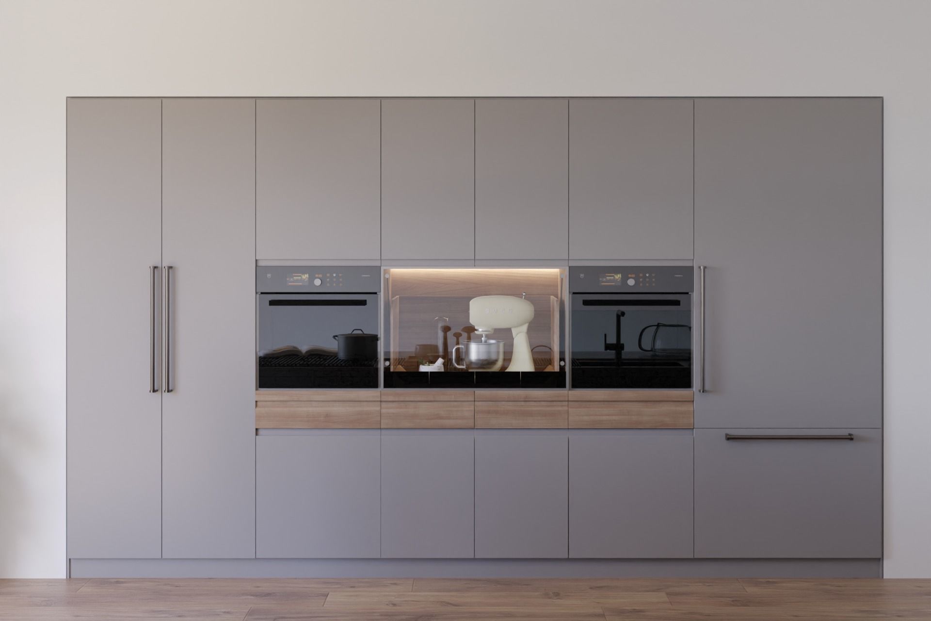 Arclinea Kitchen with Island - Convivium Built-in snack bar 3D model_9