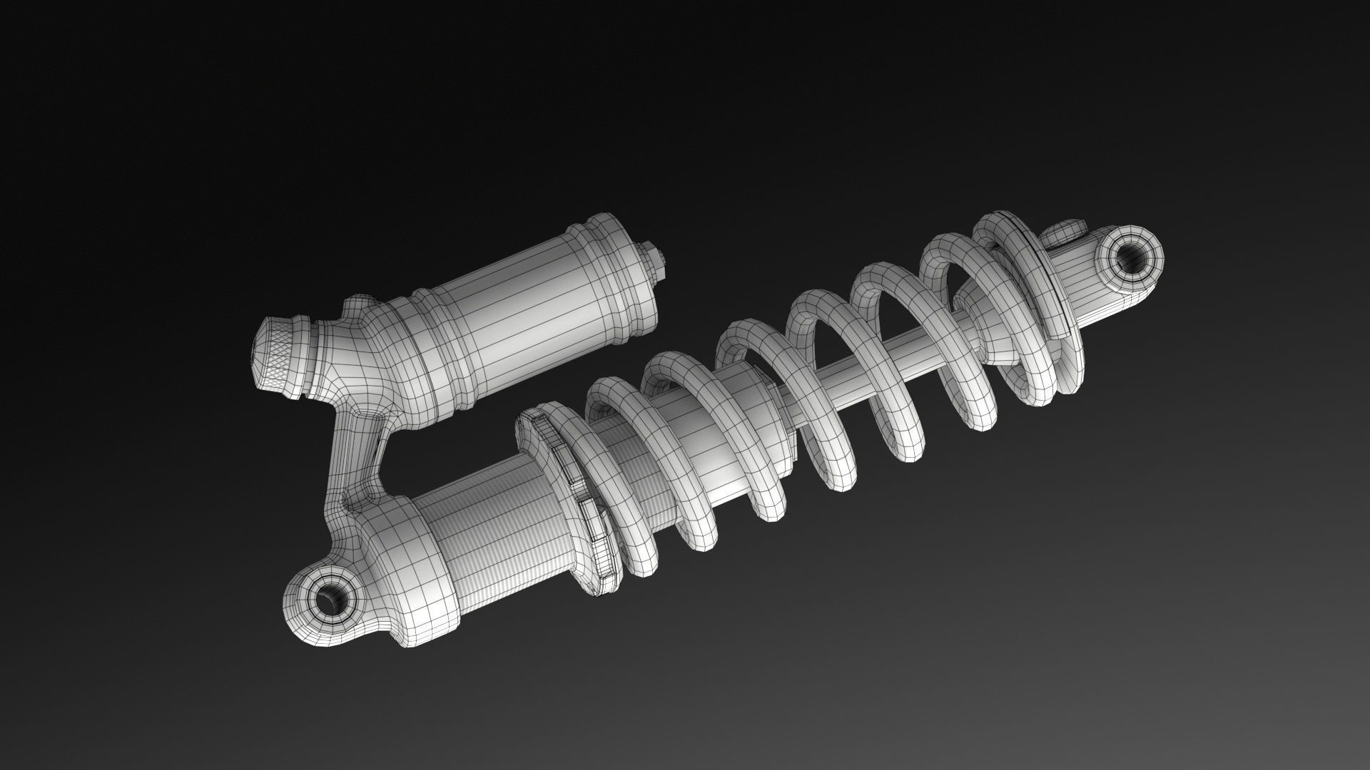 MTB Coil Shock DNM Low-poly 3D model_16