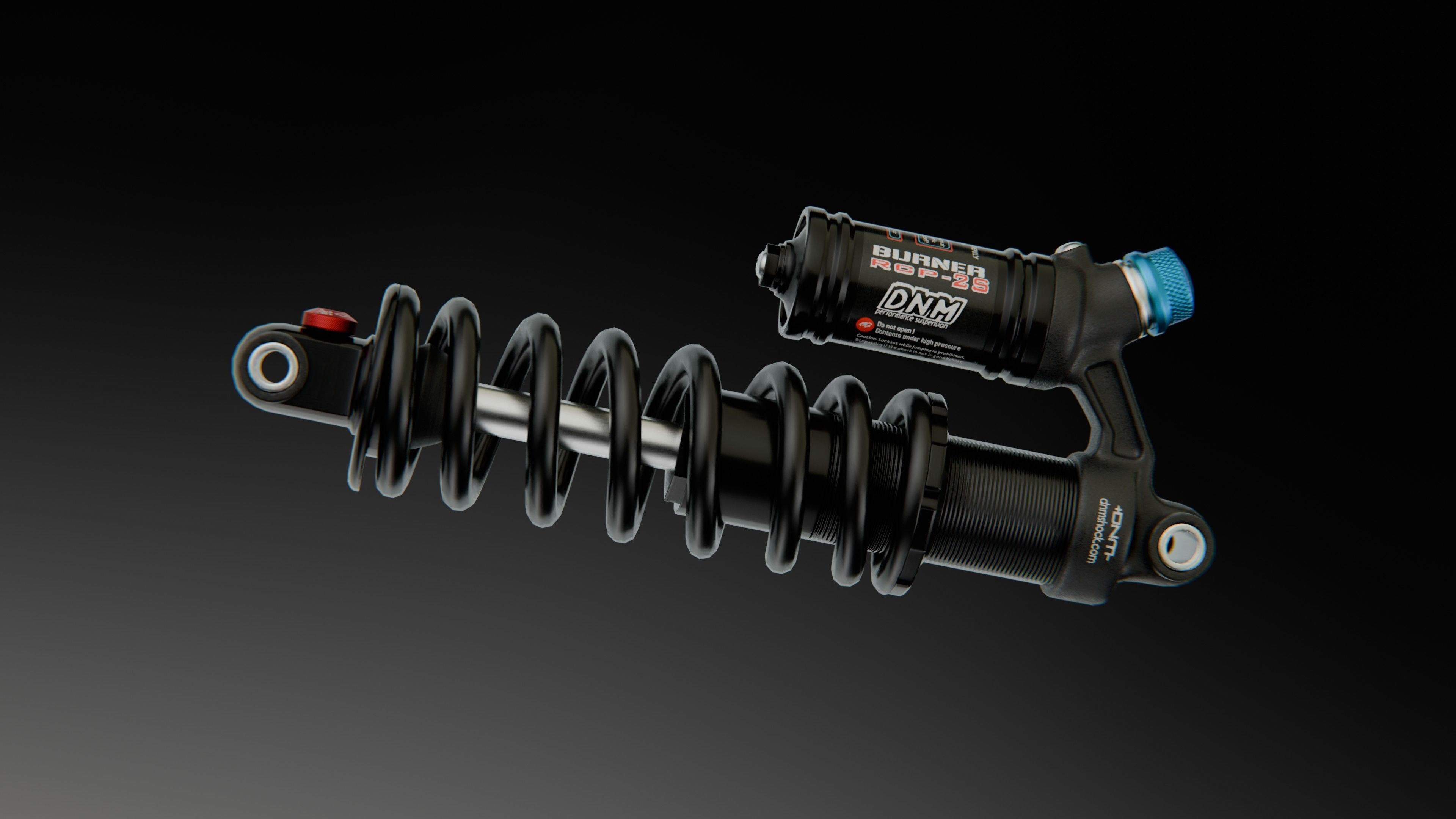 MTB Coil Shock DNM Low-poly 3D model_10
