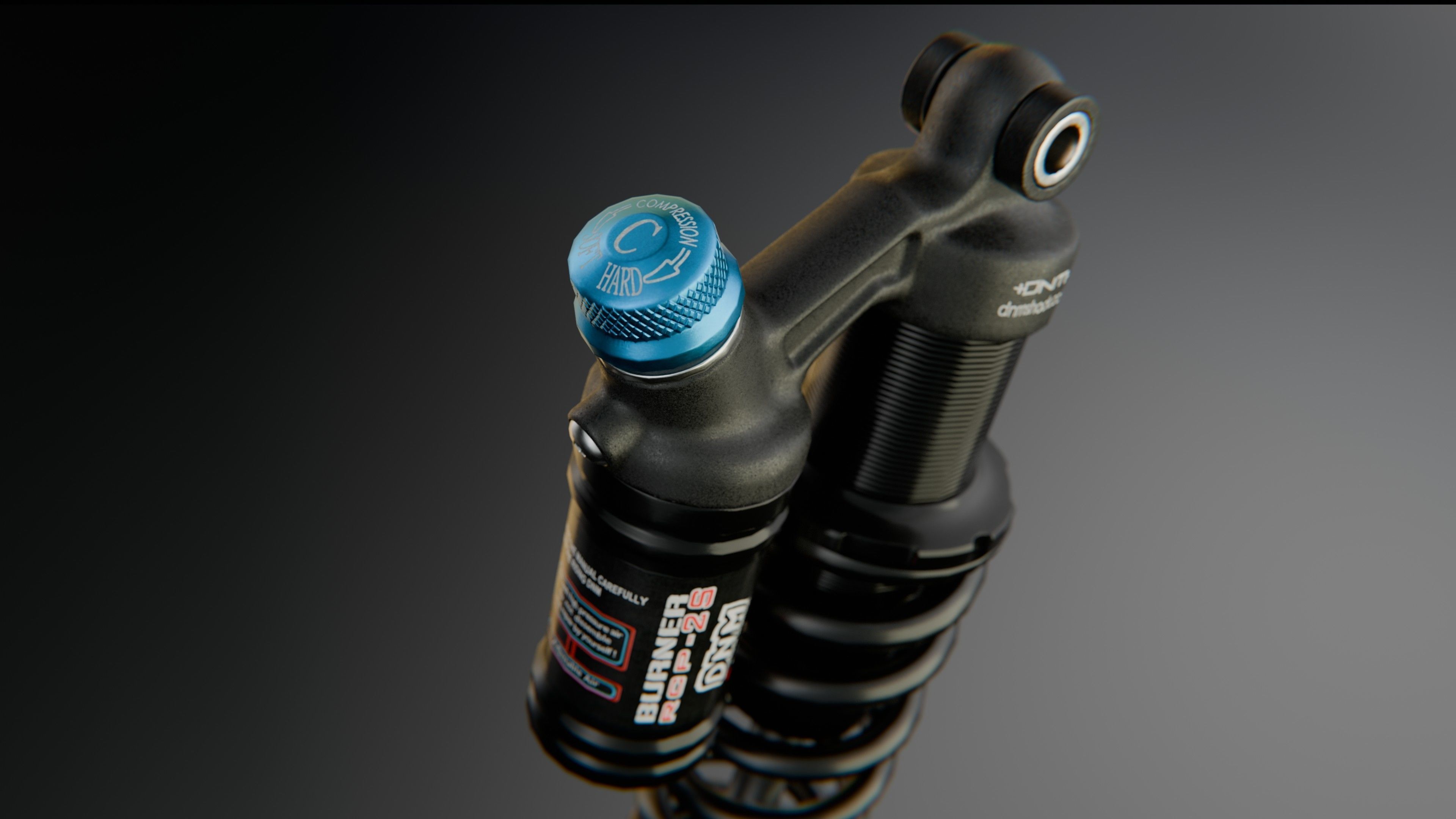 MTB Coil Shock DNM Low-poly 3D model_9