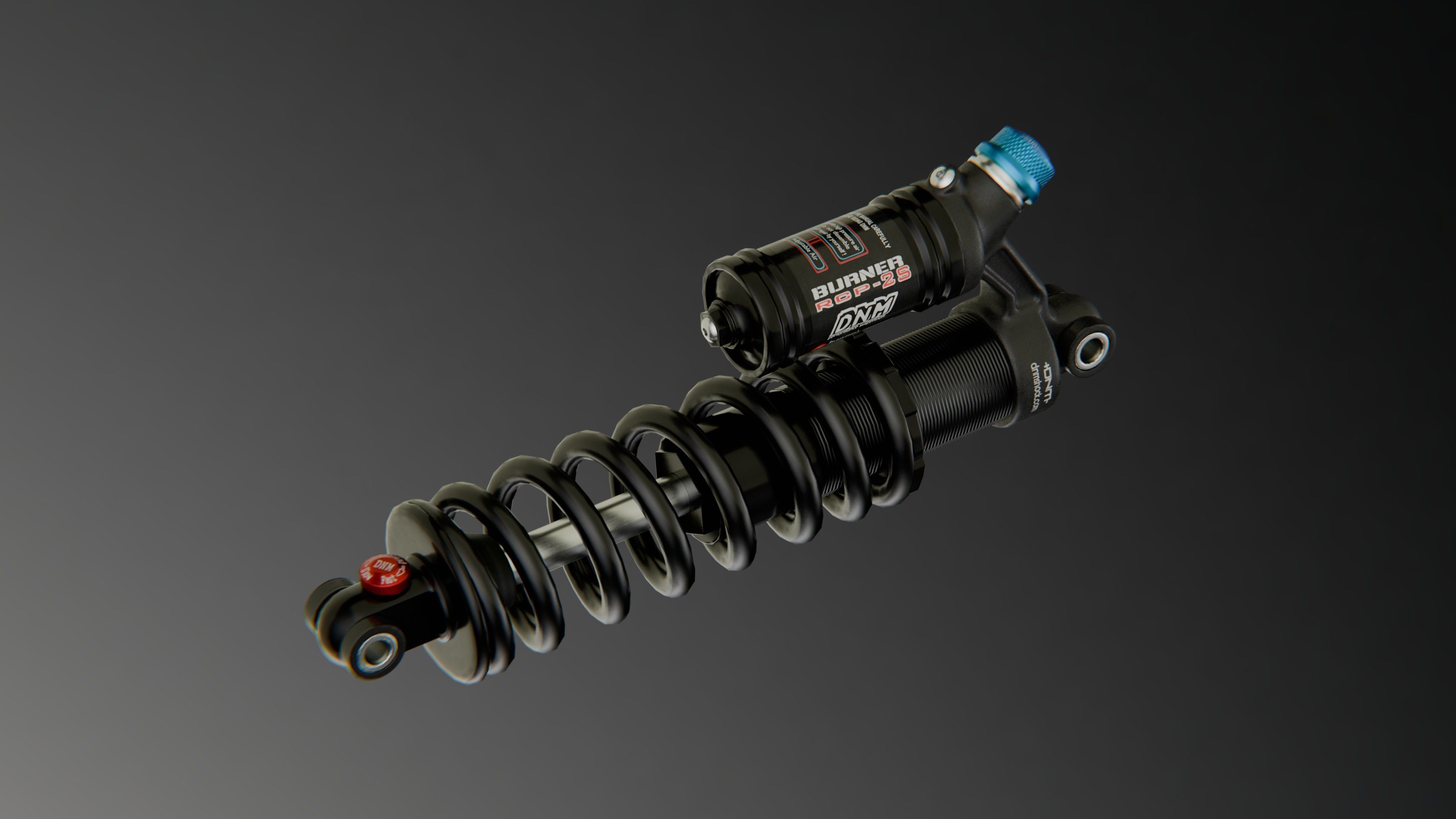MTB Coil Shock DNM Low-poly 3D model_7