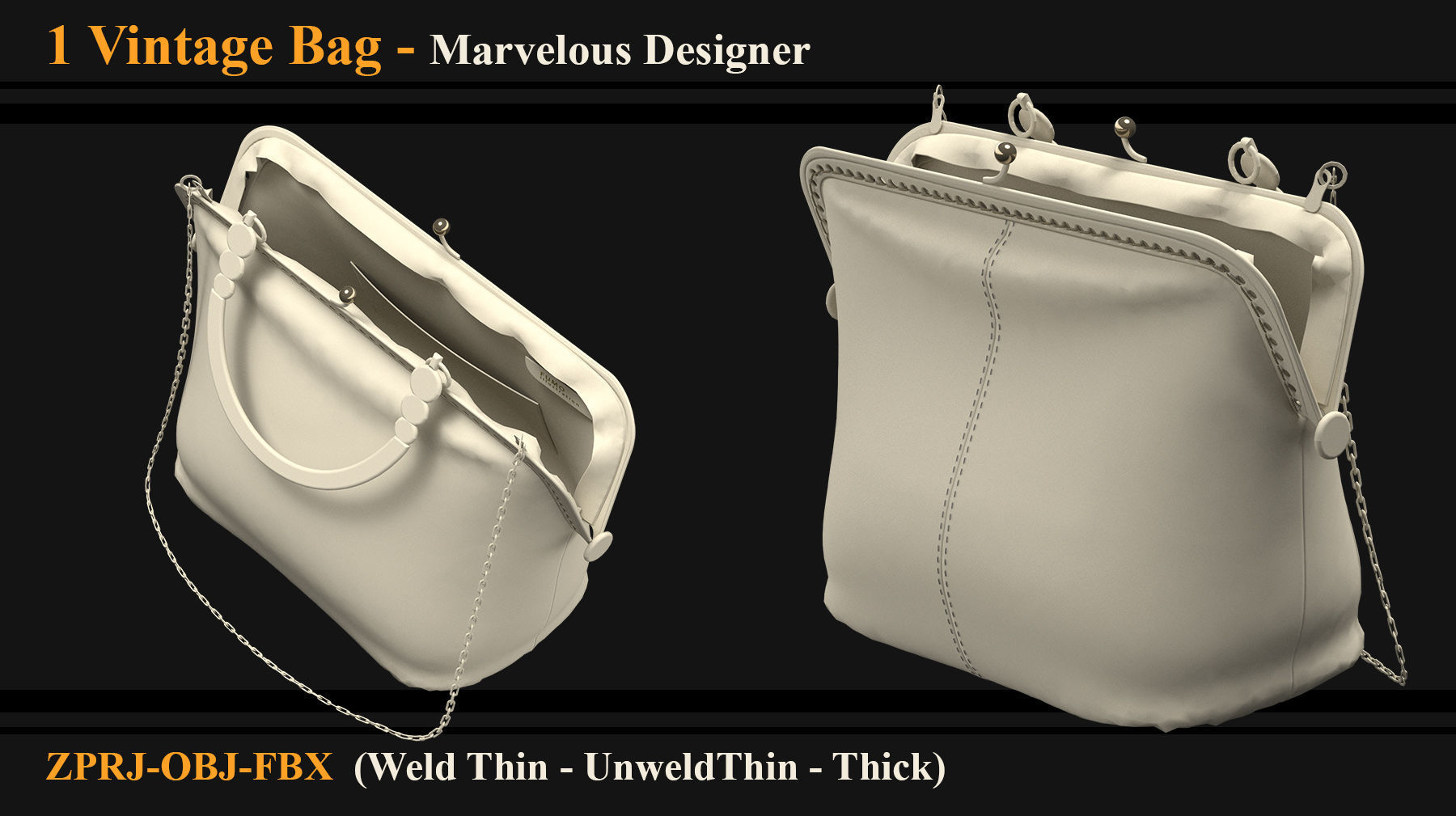 Vintage Frame Bag 3D model_2