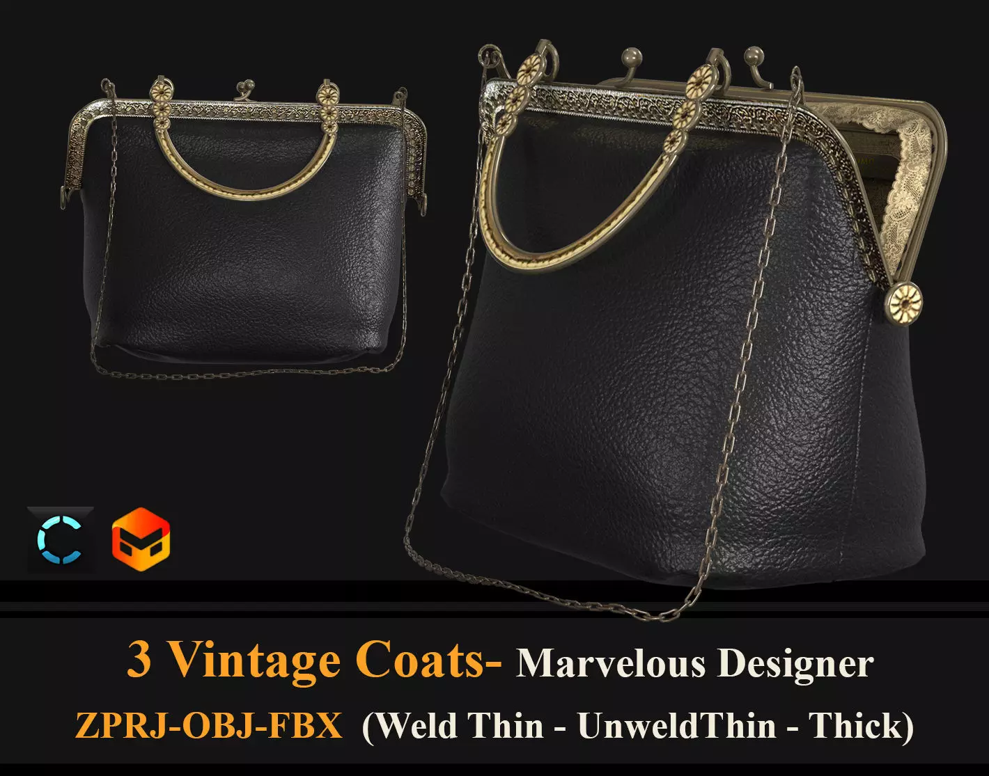 Vintage Frame Bag 3D model_0