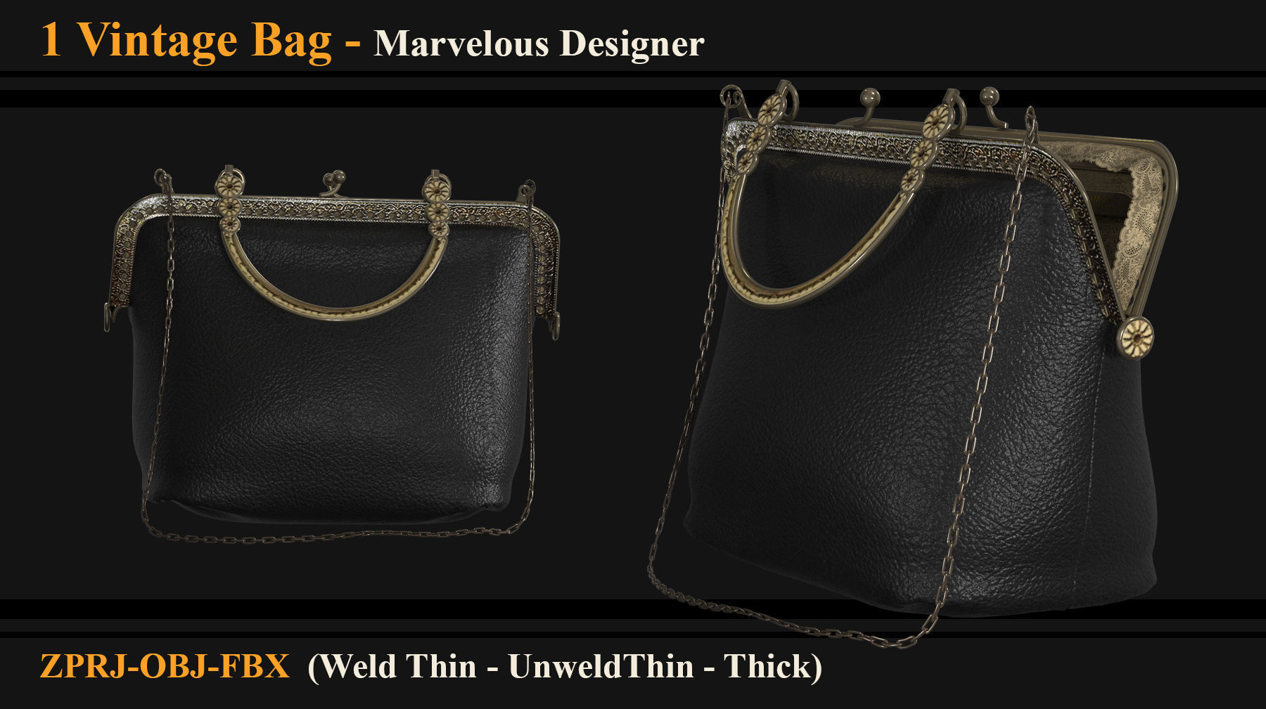 Vintage Frame Bag 3D model_3