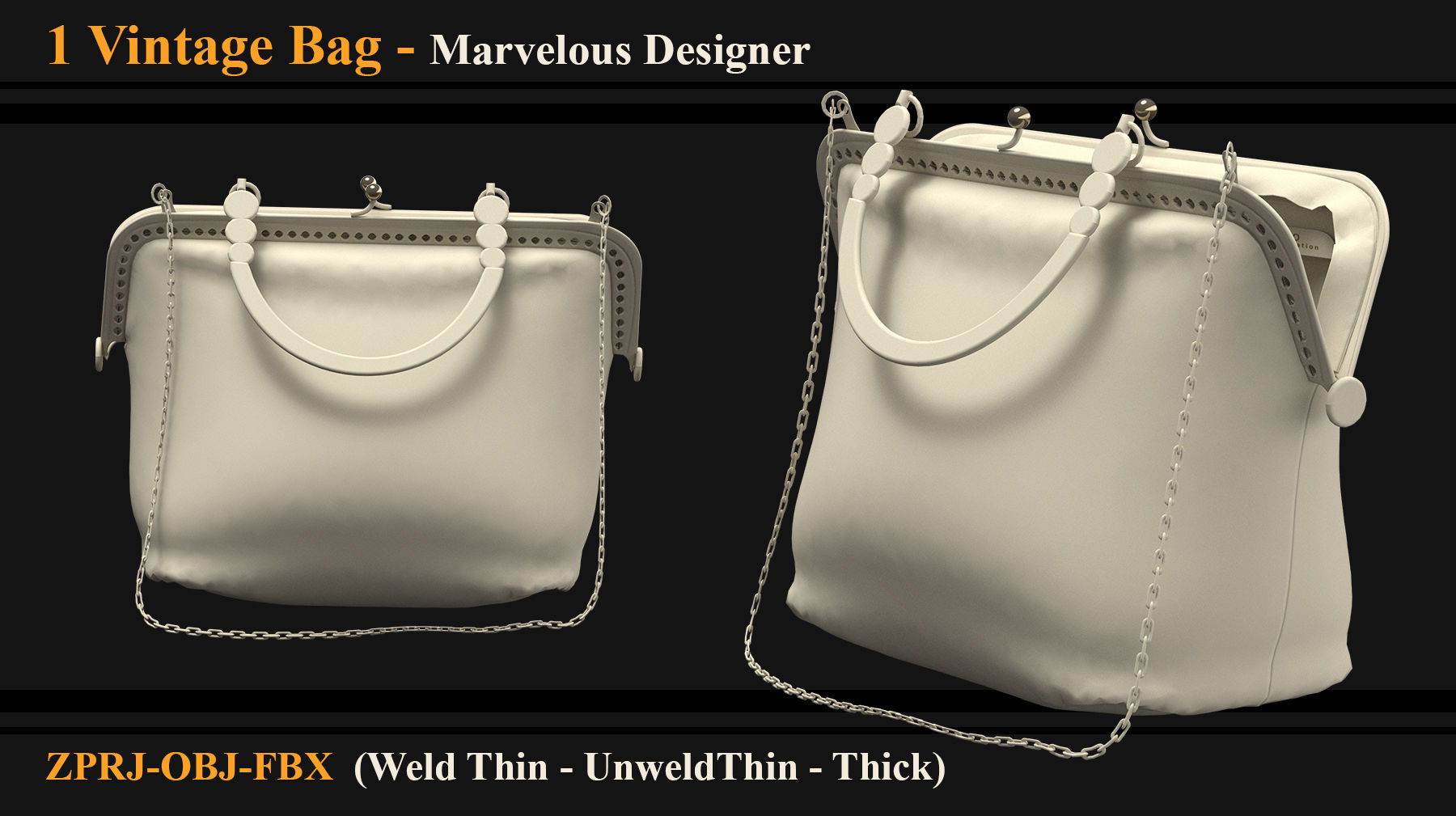 Vintage Frame Bag 3D model_1