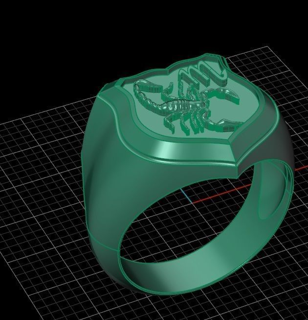 Ring men 7 scorpion zodiac 3D print model_5