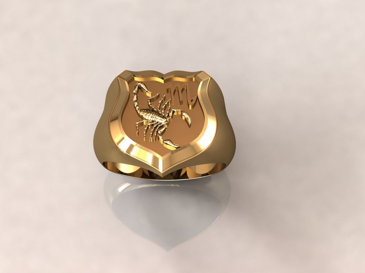 Ring men 7 scorpion zodiac 3D print model_1