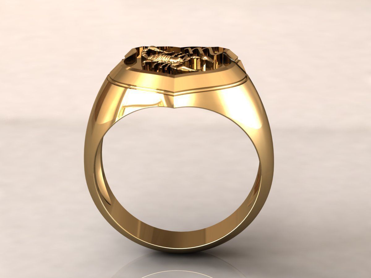 Ring men 7 scorpion zodiac 3D print model_11