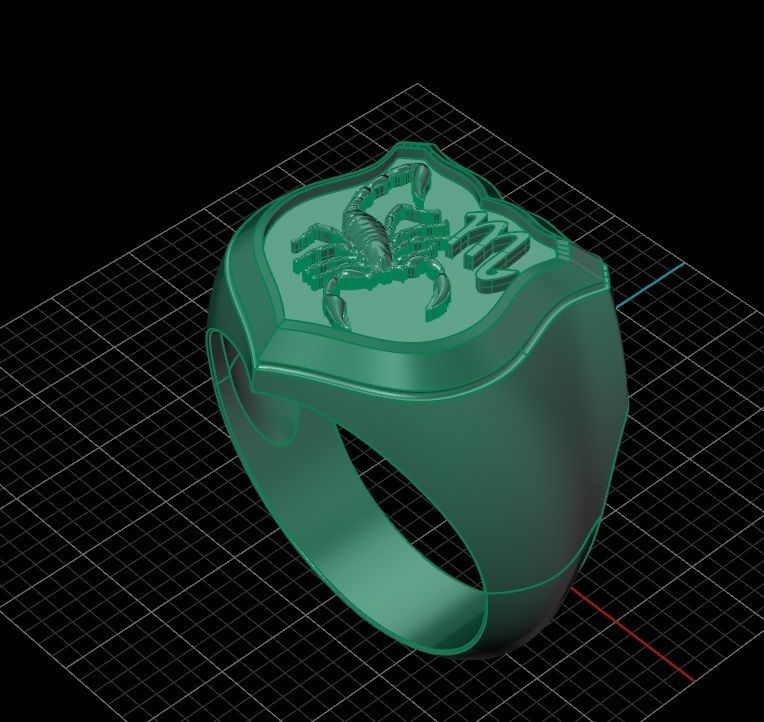 Ring men 7 scorpion zodiac 3D print model_7