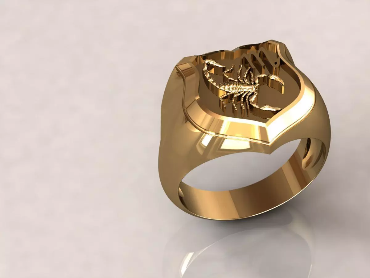 Ring men 7 scorpion zodiac 3D print model_0