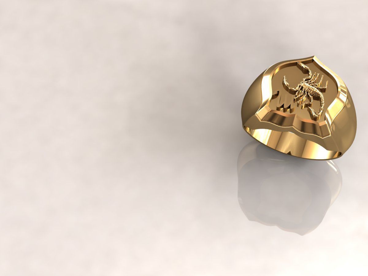 Ring men 7 scorpion zodiac 3D print model_10
