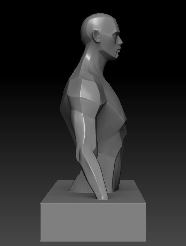 Isolated man 3D print model_13