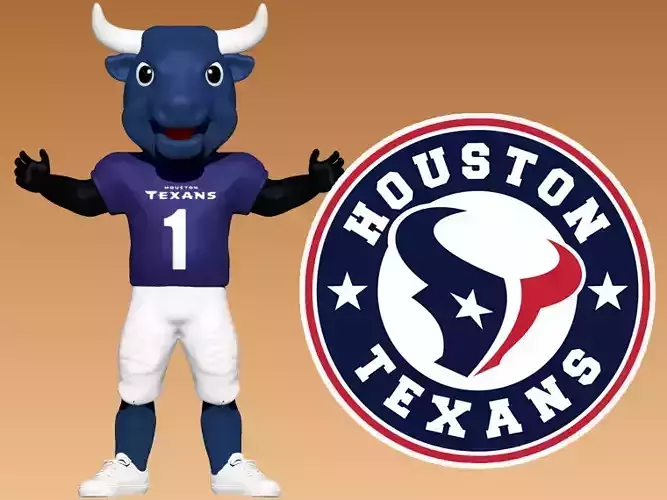NFL - HOUSTON TEXANS FOOTBALL MASCOT STATUE - 3D PRINT