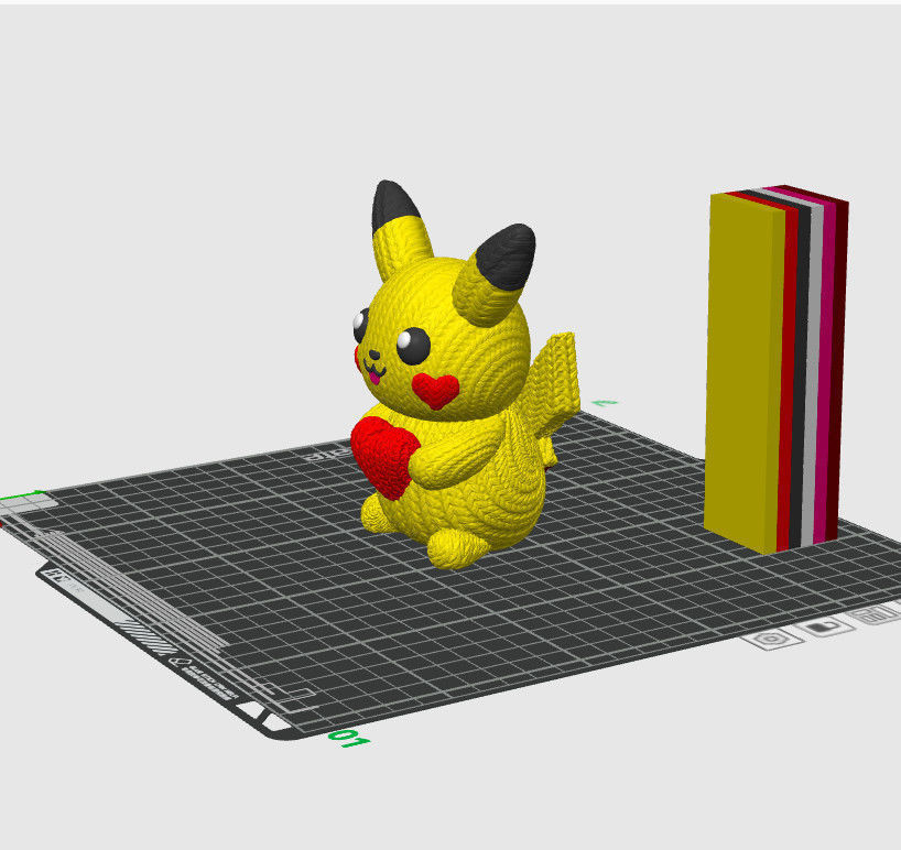 PIKACHU VALENTINE CROCHET KNITTED - PARTS - 3MF 3D print model_6