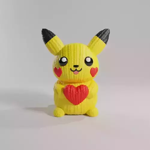 PIKACHU VALENTINE CROCHET KNITTED - PARTS - 3MF
