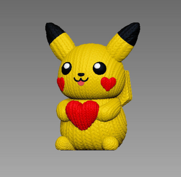 PIKACHU VALENTINE CROCHET KNITTED - PARTS - 3MF 3D print model_5