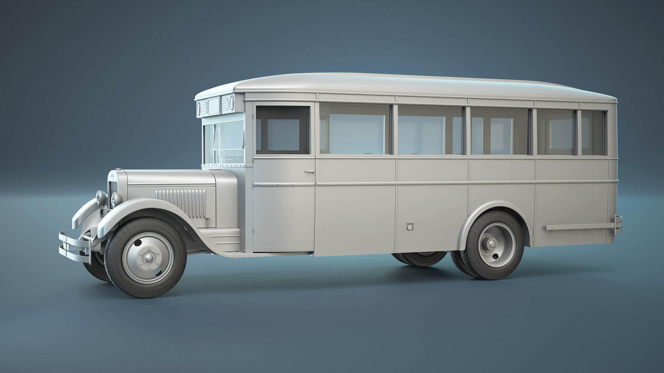 ZIS-8 Bus High-Poly 3D model_1