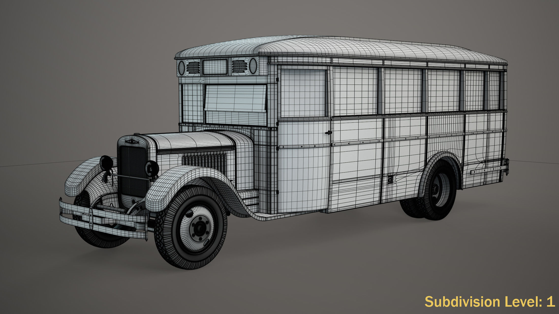 ZIS-8 Bus High-Poly 3D model_8