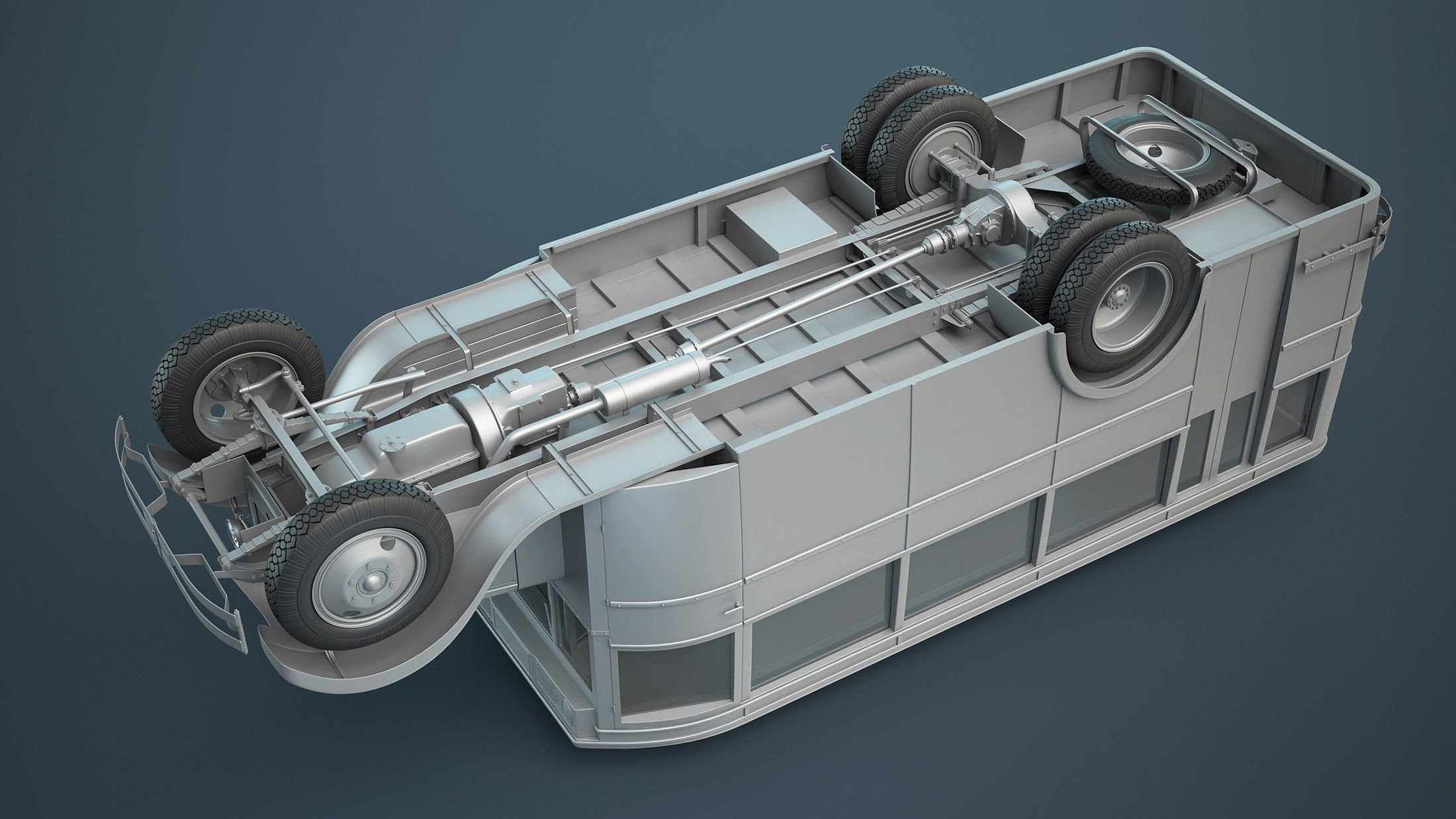 ZIS-8 Bus High-Poly 3D model_6