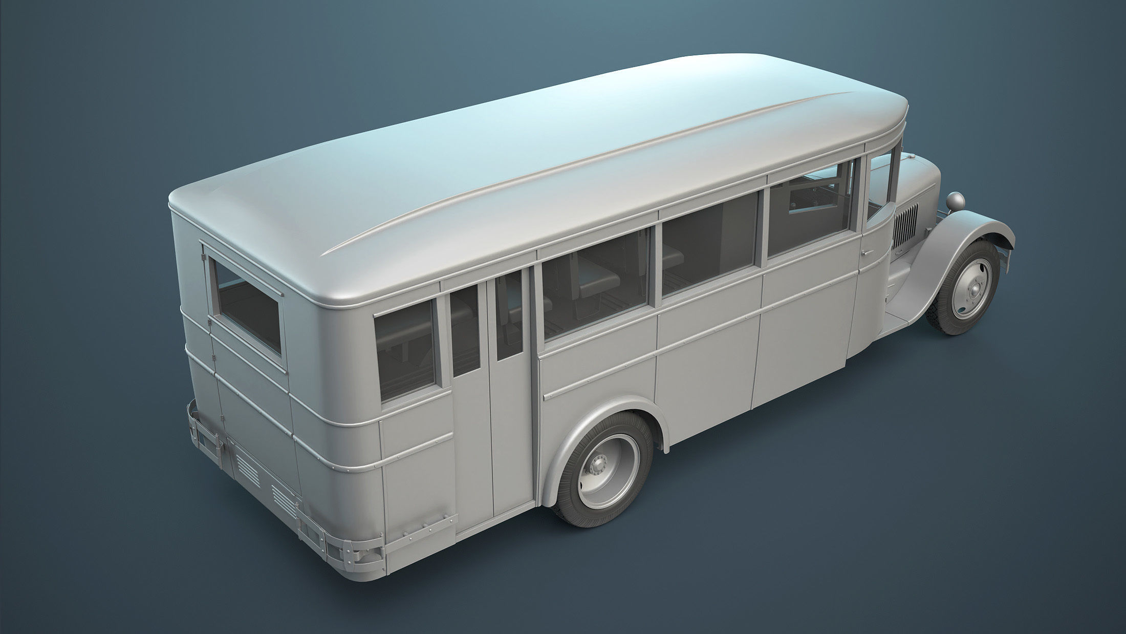 ZIS-8 Bus High-Poly 3D model_4