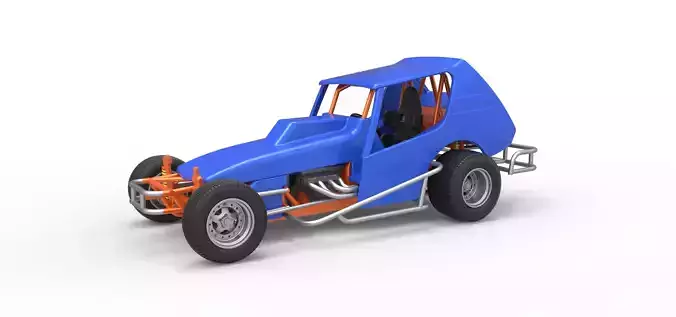 Vintage Northeast Dirt Modified stock car Scale 1 to 25 3D print model