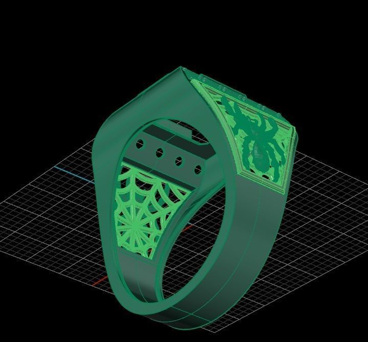 Ring men 8 spider 3D print model_6