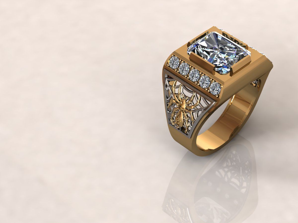 Ring men 8 spider 3D print model_1