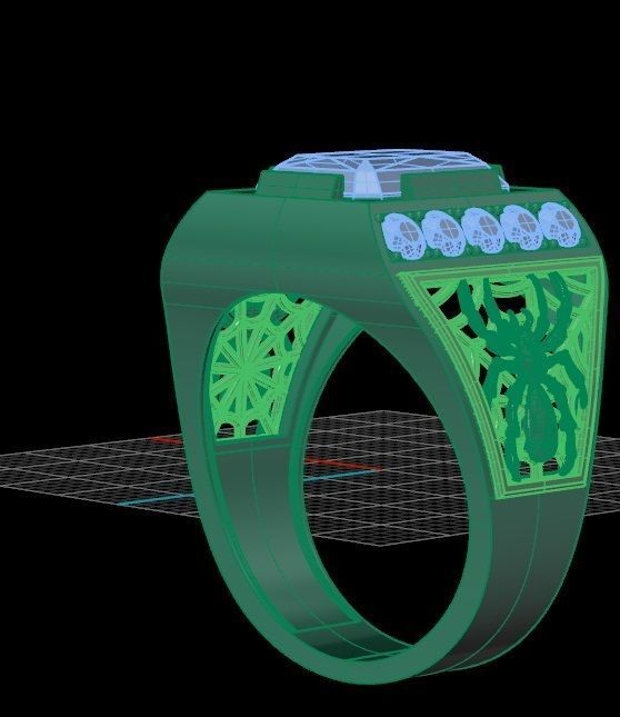 Ring men 8 spider 3D print model_4